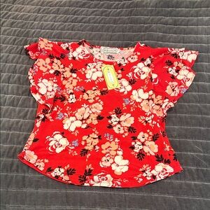 Cato Red Floral Blouse